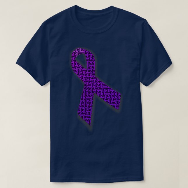 Purple Awareness Ribbon Maze T-Shirt (Design Front)