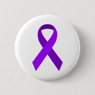 Purple Awareness Support Ribbon 2 Inch Round Button