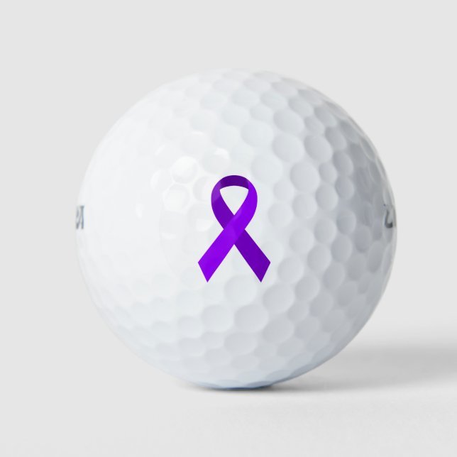 Purple Awareness Support Ribbon Golf Balls (Front)