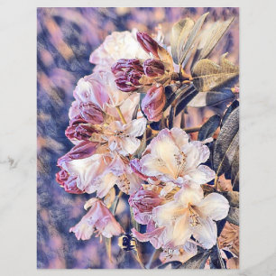 Purple azeea blossom watercolor scrapbook paper