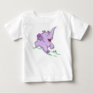 Purple Baby Elephant Kids Bodysuit and T-Shirt