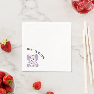 Purple Baby Elephant Napkin