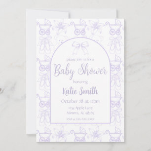 Purple Baby Girl Shower Invitation