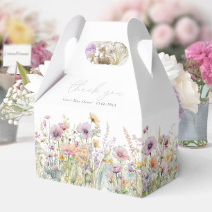 Purple Baby In Bloom Wildflower Baby Shower Gable Favor Box