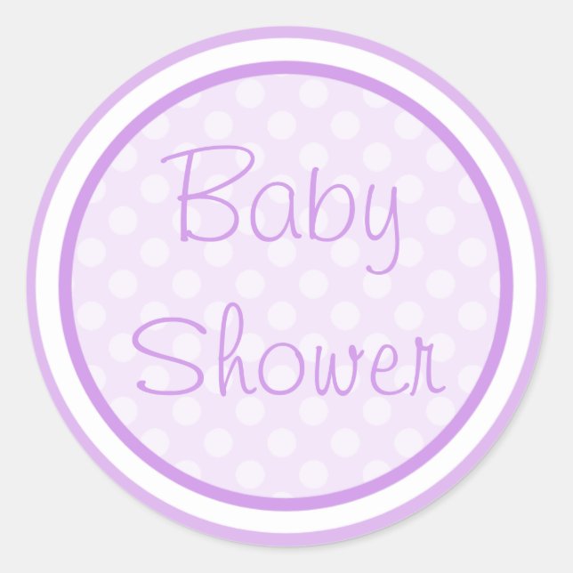 Purple Baby Shower Stickers (Front)