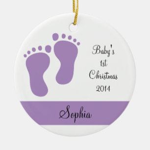 Purple Baby's 1st Christmas Ceramic Ornament