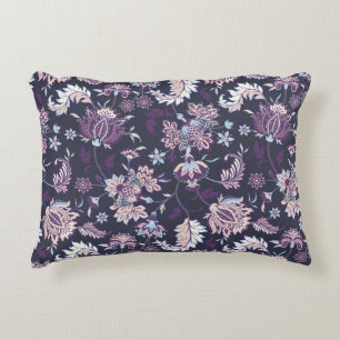 Purple Bacground Floral Seamless Pattern Accent Pillow