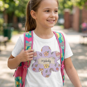 Purple Back to School Supplies Pattern T-Shirt