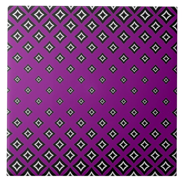Purple Background and Geometric Square Pattern Tile (Front)