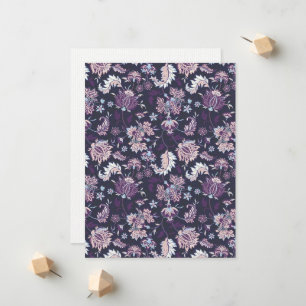 Purple Background Big Floral Seamless Pattern Announcement