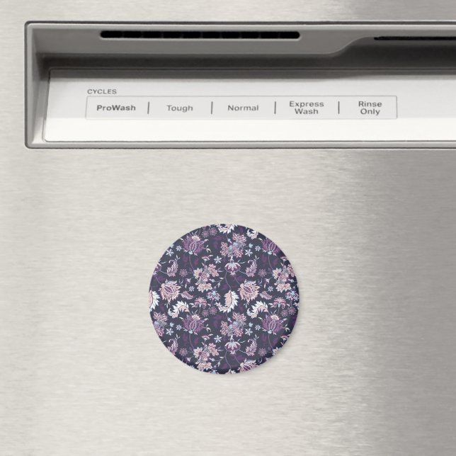 Purple Background Big Floral Seamless Pattern Magnet (In Situ (Dishwasher))