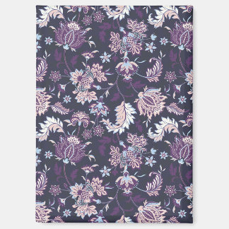 Purple Background Big Floral Seamless Pattern Magnet