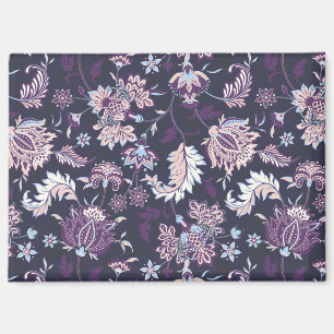 Purple Background Big Floral Seamless Pattern Magnet