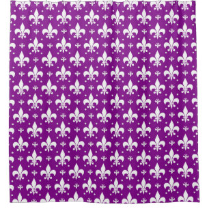 Purple Background Fleur-de-lis Pattern Design 
