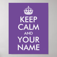 Purple Background Keep Calm and Your Name