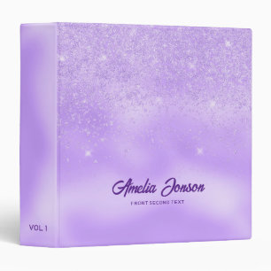 Purple Background & Sparkle Glitter  Binder