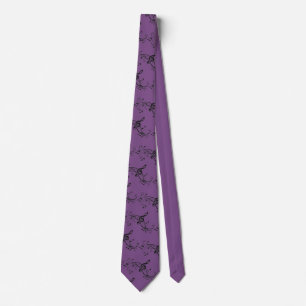 Purple Background with Black Music  Notes Tie