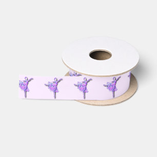 Purple Ballerina Ribbon Ballet Dancer Woman Satin Ribbon