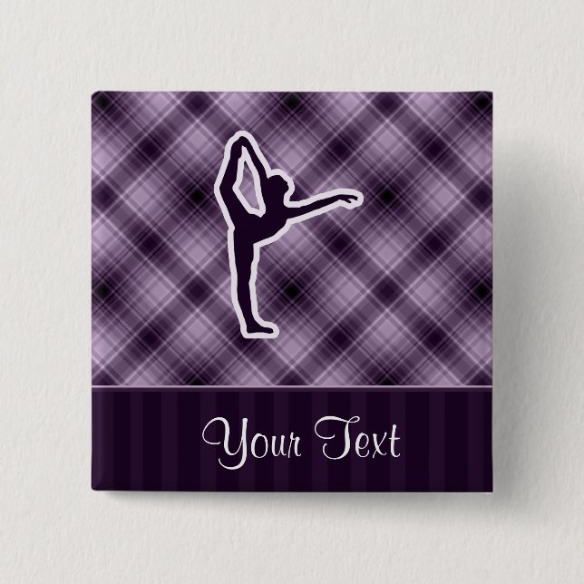 Purple Ballet 2 Inch Square Button (Front)