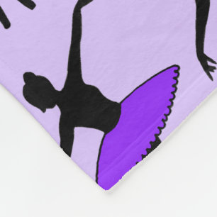 Purple Ballet Dancer Ballerina Dance Pointe Shoes Fleece Blanket