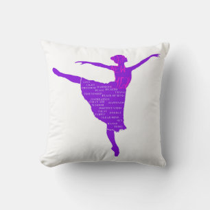 Purple Ballet Dancer New Year Wishes  Cushion