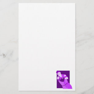 Purple Baseball Stationery