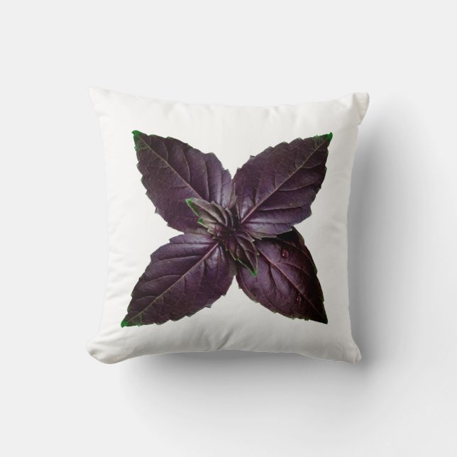 Purple Basil Throw Pillow (Front)