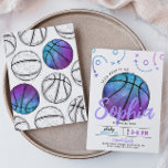 Purple Basketball Birthday Invitation<br><div class="desc">Basketball Birthday Party Invitation
Ready to be personalized by you!</div>