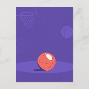 Purple basketball  holiday postcard