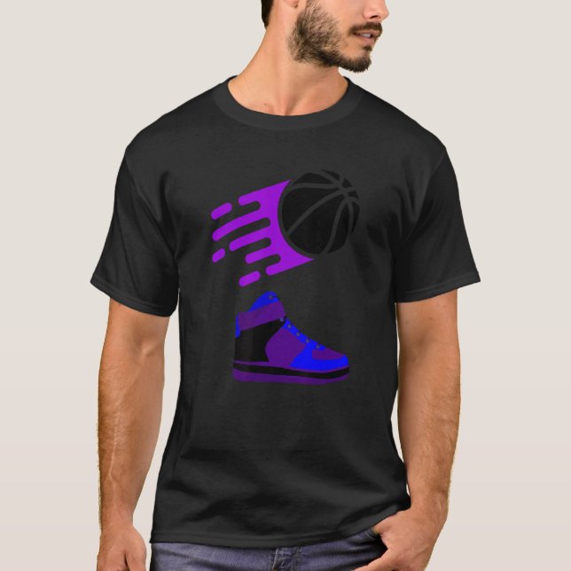 purple basketball sneaker T-Shirt (Front)