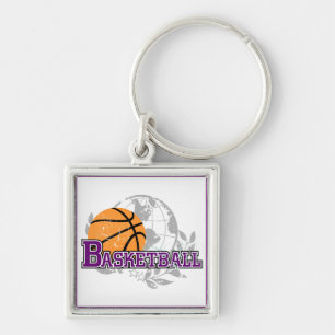 Purple Basketball T-shirts and Gifts Keychain
