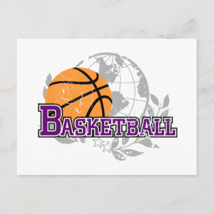 Purple Basketball T-shirts and Gifts Postcard