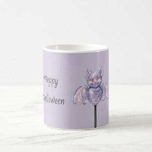 Purple Bat Halloween Coffee Mug