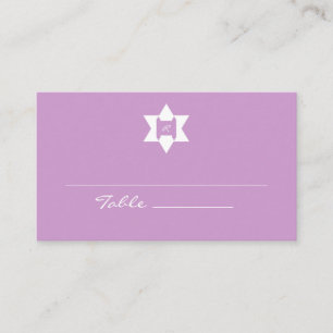 Purple Bat Mitzvah Place Cards