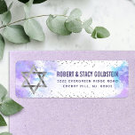 Purple Bat Mitzvah Silver Foil Watercolor Address<br><div class="desc">Be proud, rejoice and celebrate this milestone of your favorite Bat Mitzvah! Use this stunning, modern, sparkly silver faux foil Star of David and tiny dots against a soft purple watercolor background, return address label to herald her special day. Personalize the custom text with your name and address. Guaranteed to...</div>