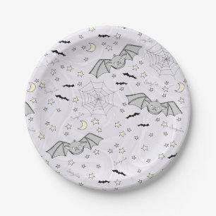 Purple Batty, Stars & Moons Spooky Cute Paper Plate