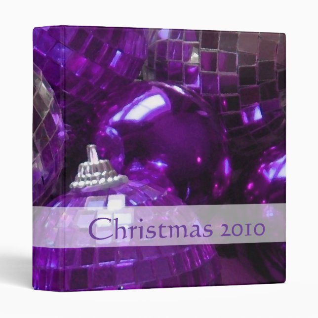 Purple Baubles 'Christmas 2010' binder front text (Front/Spine)