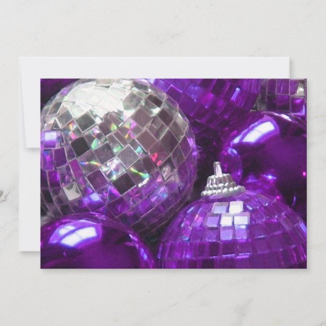 Purple Baubles invitation (Front)