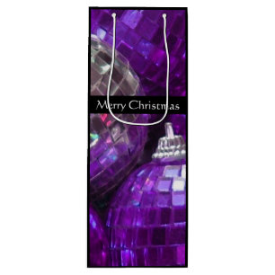 Purple Baubles Joyeux sac cadeau de Noël vin noir