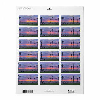Purple Beach Sunset Label