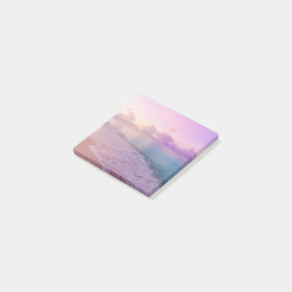Purple beach sunset post it notes