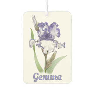 Purple Bearded Iris Flower Personalized  Air Freshener