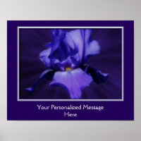 Purple Bearded Iris Flower Personalized