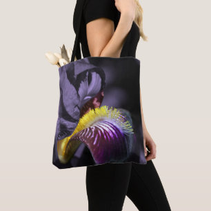 Purple Bearded Iris Flower Petal  Tote Bag