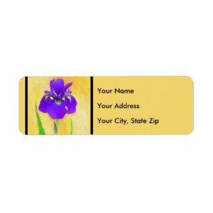 Purple Bearded Iris Painting - Cute Original Dog A