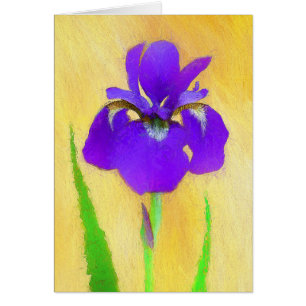 Purple Bearded Iris Painting - Cute Original Dog A