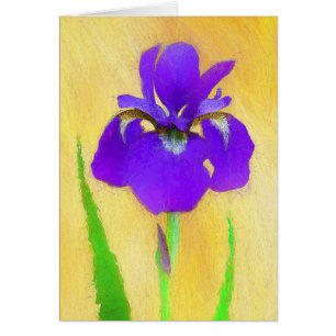 Purple Bearded Iris Painting - Cute Original Dog A