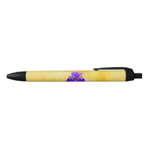 Purple Bearded Iris Painting - Cute Original Dog A Black Ink Pen