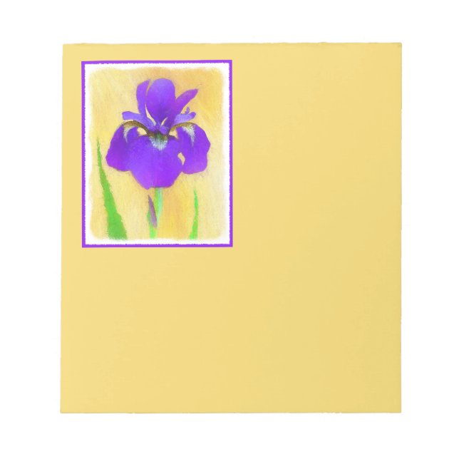 Purple Bearded Iris Painting - Cute Original Dog A Notepad (Front)