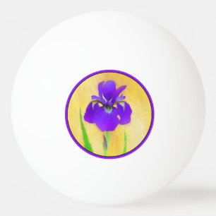 Purple Bearded Iris Painting - Cute Original Dog A Ping Pong Ball